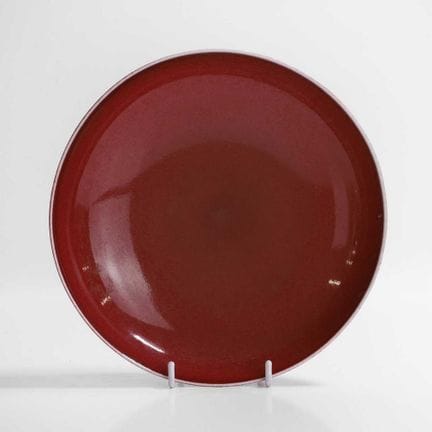 Assiette chinoise à glaçure rouge, époque Qianlong