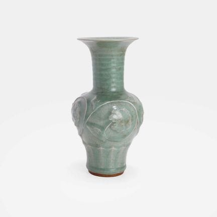 A Chinese Longquan celadon yen-yen vase, in the Yu