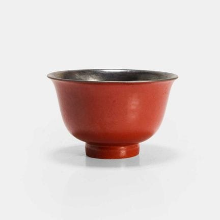 A Chinese iron-red cup, Qing dynasty (1644-1911), 