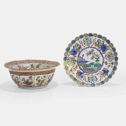 Deux pièces de la famille verte chinoise, époque K