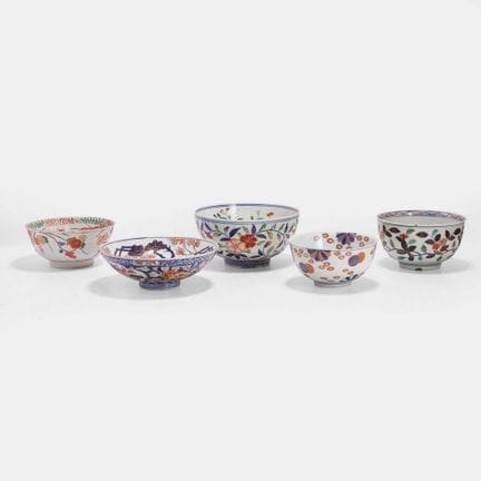 A collection of five Japanese Arita bowls, 19th-20