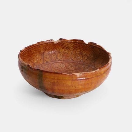 A Chinese sancai-glazed earthenware bowl, Liao dyn