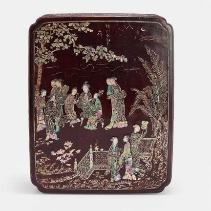 A Japanese lacquered and mother-of-pearl inlaid ry