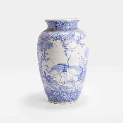 A large Japanese blue and white vase, early 20th c