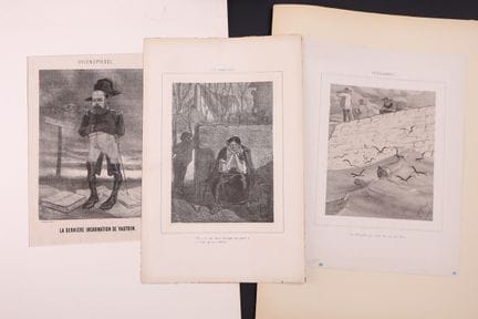 费利西安·罗普斯。
《拆包》第二、三幅。共3幅。石版画，26 x 21.5。带裱框。选自《乌伊伦斯皮