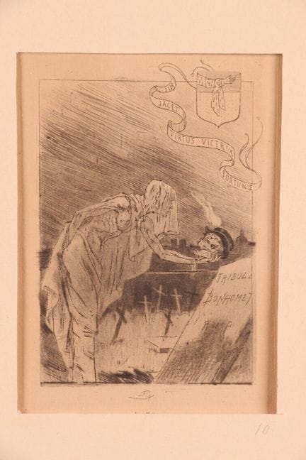 Félicien ROPS.
Tra i passanti. Set di 2 fogli. Ver