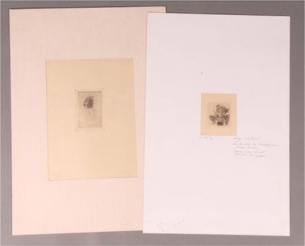 费利西安·罗普斯（Félicien ROPS）。
《人体碎片》。两件套。日本纸上软光油，6.1 × 