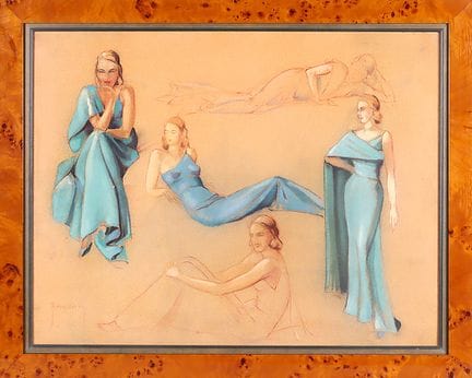 Raymond VAN DOREN.
Artist's study. Mixed media on 