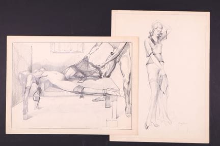 Raymond VAN DOREN.
Due disegni a matita. Il lotto 