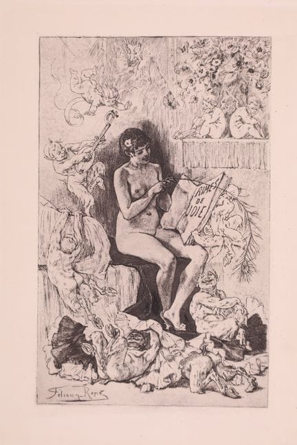 Félicien ROPS.
Rime di gioia. Tavola grande. Elio 
