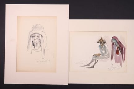 Paul DAXHELET.
Senegalese. Set di 2 opere. Acquere