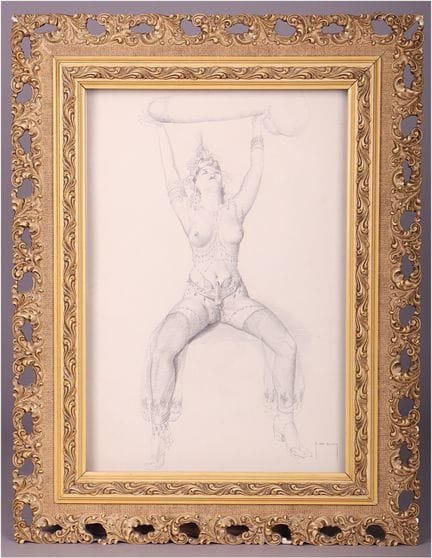 Raymond VAN DOREN.
Donna fallica. Disegno a matita