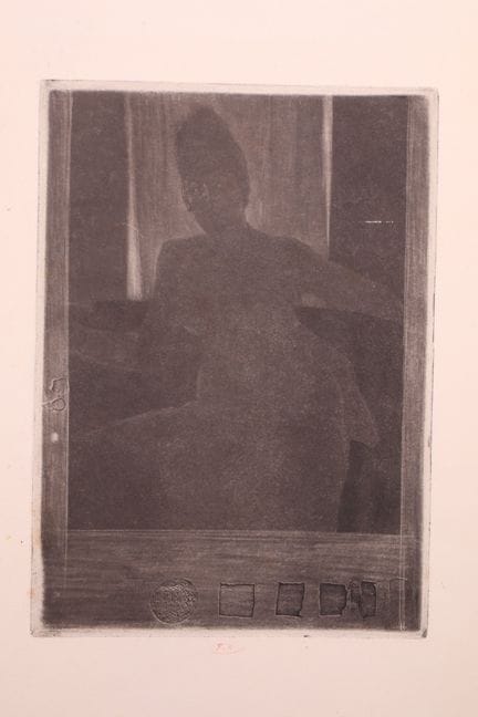 Félicien ROPS.
*Pénombre* Aquatint, 23.5 x 19. Mon