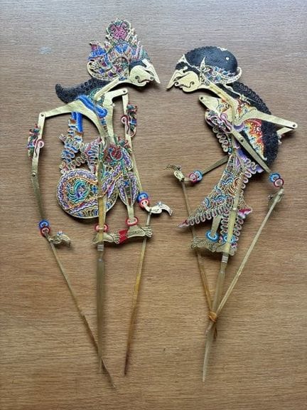 MURDJIONO 
TWO POLYCHROME AND GOLD-PLATED PERFORAT