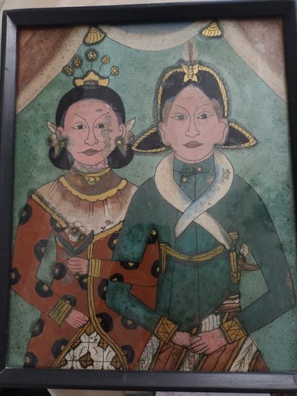 ASIAN SCHOOL 
PAIR OF DIGNITARIES
Mounted under gl