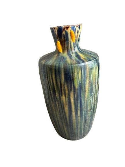 PAIRE DE VASES en céramique émaillée à décor coula
