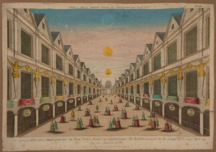 Vue d'optique encadrée de la ville de Paris "Vue p
