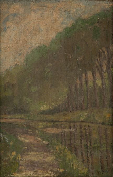 阿尔方斯·奎泽（1885‒1955）
运河畔
布面油画，右下角有签名
需清洁，角落处有少量颜料结块
