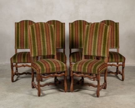 Suite de six chaises en bois naturel à haut dossie