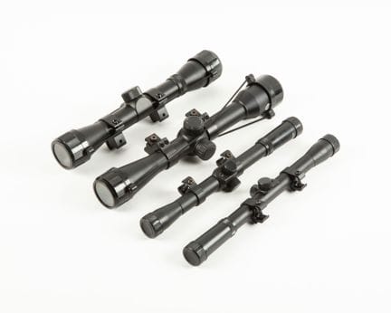 Lot de quatre lunettes pour armes à air comprimé a