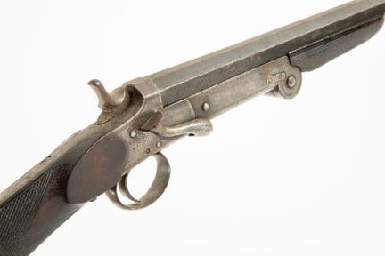 Fusil monocoup basculant belge à coffre et à chien