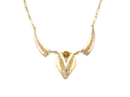 Collier draperie en 2 tons d'or 750 millièmes, le 