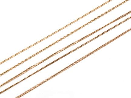 Lot composé de 3 chaînes en or 750 millièmes et de