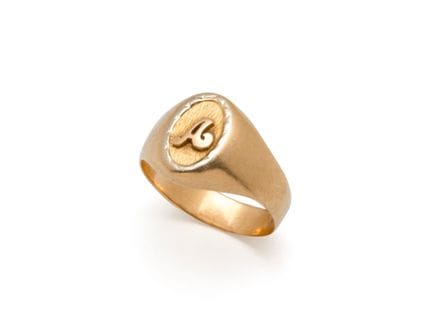 Petite bague chevalière ovale en 2 tons d'or 750 m