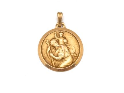 Médaille religieuse en or 750 millièmes figurant S