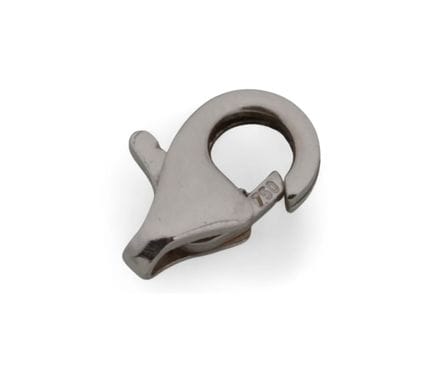 Fermoir mousqueton en or gris 750 millièmes. (en l
