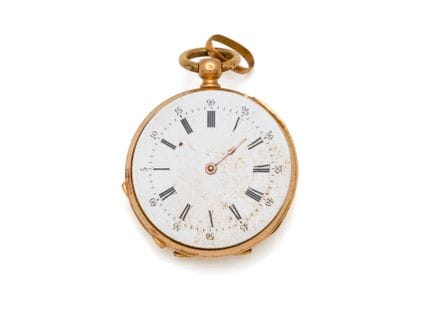 Petite montre de poche en or 750 millièmes, cadran