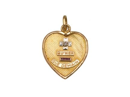 Médaille d'amour en or 750 millièmes, retenant un 