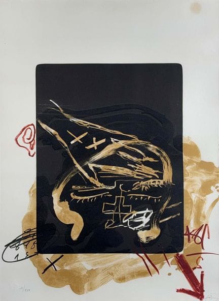 安东尼·塔皮埃斯（1923年巴塞罗那—2012年巴塞罗那）（F）
《头顶上的梅因河》，彩色石版画，经