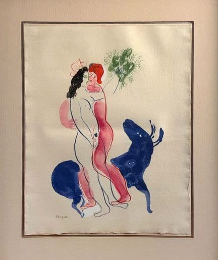 《蓝色野兽》，纸上石版画，画纸尺寸 50 x 49.5 厘米，版面上签名，
未编号，画纸略有卷曲
