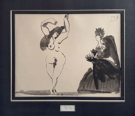 《起舞的裸体人物》，出自《托罗斯》画册的纸本石版画，创作灵感源自
巴勃罗·聂鲁达的诗歌组诗，画纸尺寸