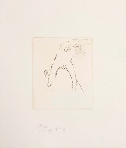 约瑟夫·博伊斯（1921年克莱夫—1986年杜塞尔多夫）（F）
《带着大脑逃跑的女人》，蚀刻版画，签