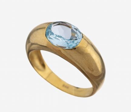 14 kt gold topaz-ring , YG 585/000, unpretentious 