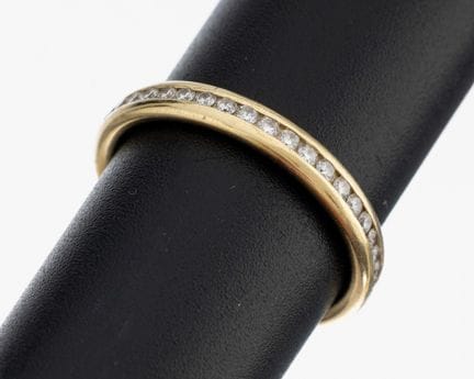 14 kt gold brilliant-ring , YG 585/000, 21 brillia