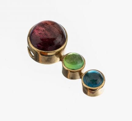 14 kt gold tourmaline-pendant, YG 585/000, unprete