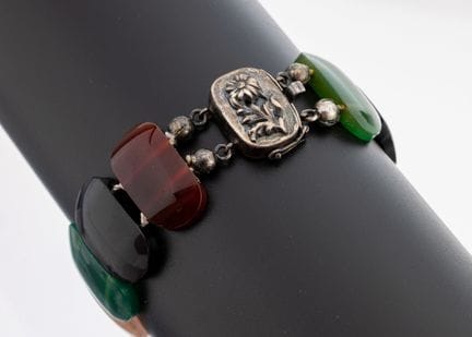 Agate-bracelet, Idar-Oberstein, approx. 1920- 30 ,