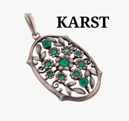Agate-pendant, approx. 1890-1900 , 800 silver, ova