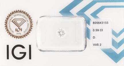 Diamante sciolto, 0,59 ct, bianco di altissima pur