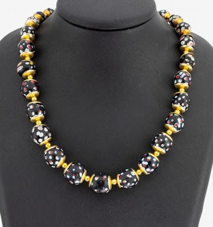 Unusual Murano glass necklace , clasp and intermed