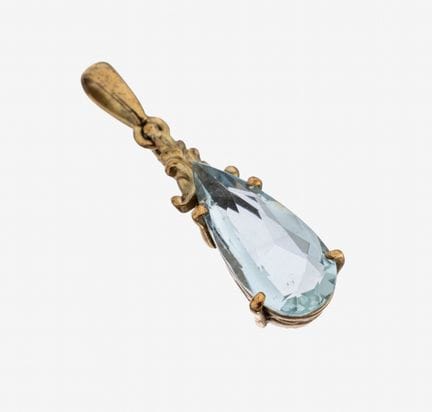 14 kt gold aquamarine-pendant , YG 585/000, bevell