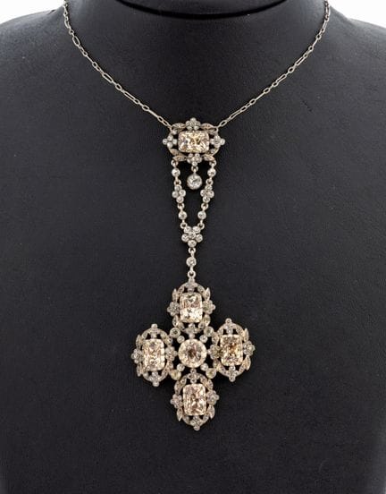 Necklace, USA approx. 1920 , metal, pendant cross 