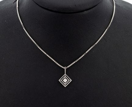 18 kt gold brilliant-pendant , WG 750/000, squaris