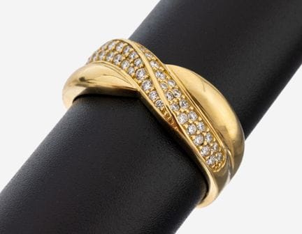 18 kt gold brilliant-ring , YG 750/000, highqualit