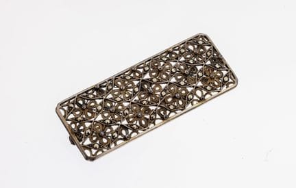 Broche de marcasita, década de 1930, plata de ley 