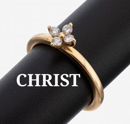 Anillo de diamantes CHRIST de oro de 14 quilates, 