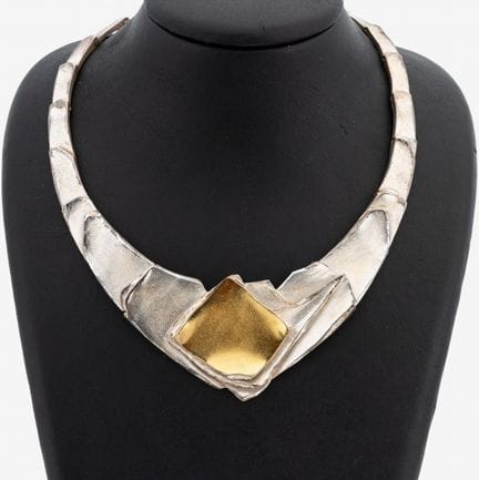Unusual design-necklace, 1970s , silver 925, abstr